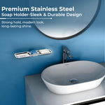 Plantex 304 Grade Stainless Steel Double Soap Holder for Bathroom/Dual Soap Case/Wall Mount Soap Holder/Bathroom Accessories - Pack of 1 (Regent, Chrome)