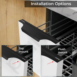 Plantex Profile Handle for Kitchen Cabinet/10 Inch Alluminium Drawer Profile Handle/Wardrobe Pull Handle for Home/Office/Hotel - Pack of 2 (Black)