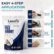 Plantex Lexora Premium Tile Grout/Waterproof Tile Gap Filler for Kitchen & Bathroom Wall Tiles Joint Filler/Crack Resistant/Chemical Resistant/Stain Resistant – 1 kg (Ivory)