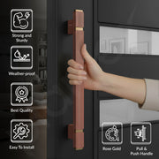 Plantex 12 Inch Main Door Handle/Aluminium Handle for Door/Pull-Push Handle for Home/Office/3 Years Warranty By Plantex - Pack of 1 (APS-613, Rose Gold)