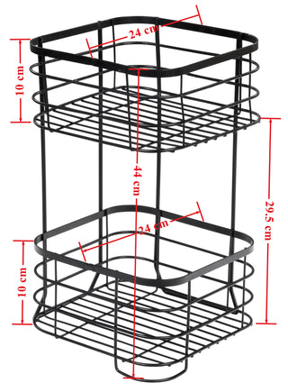 Plantex Heavy Steel Multipurpose Bathroom Corner Shelf/Storage Rack/Organizer For Living Room/Kitchen/Bathroom Accessories - Countertop (Black, Powder Coated)