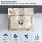 Plantex Ceramic Wash Basin for Bathroom/Square Wall Hung Basin/Bathroom Sink/Washbasin for Restaurant/Hotel (13 x 12 x 5 Inch)