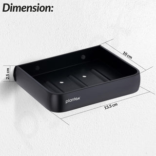 Plantex Aluminium Soap Holder for Bathroom/Soap Case/Soap Stand/Bathroom Accessories - Pack of 1 (1504, Black)