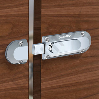 Plantex Door Stopper/Door Latch for Main Door/Baby Latch for Bathroom/Door Lock for Home and Office Doors - Pack of 2 (Chrome)