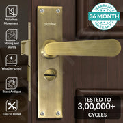 Plantex Stainless Steel Door Lock Ã¢â‚¬â€œ Bathroom Door Lock/Mortise 8inch Keyless Plate Handle Set for Home/Bathroom/Storeroom/Balcony/Office - Pack of 1 (DTM-659, Brass Antique)