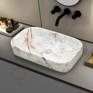 Plantex Tabletop Wash Basin for Bathroom/Designer Ceramic Basin/Rectangle Countertop Wash Basin/Home/Office (22 x 14 x 5 Inch)