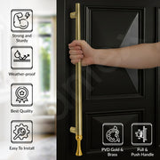 Plantex Main Door Handle/Stainless Steel & Aluminium Door Handle/600mm Pull-Push Handle for Home/Office/Hotel - Pack of 1 (DTMD-413, Brass Antique & Gold)