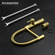 Plantex Solid Brass Kitchen Sink Mixer Tap | Hot & Cold Water Single Lever With 360Ãƒâ€šÃ‚Â° Swivel Spout | Gold (8982)