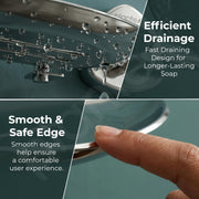 Plantex J4 Stainless Steel Double Soap Dish for Bathroom/Soap Holder for Bathroom/Wall Mounted Soap Holder/Bathroom Accessories (Chrome Finish) Angel