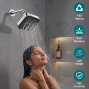 Plantex Single-Mode Square Shower for Bathroom/ABS Shower Head for Bathroom/6 Inch High Pressure Overhead Shower - (APS-D-3133, Chrome)