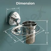 Plantex J4 Stainless Steel Toothbrush Holder for Bathroom/Toothbrush Stand for Bathroom/Tumbler Holder/Bathroom Accessories (Chrome Finish) Angel