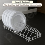 Plantex Stainless Steel Dish Rack/Thali Stand/Plate Fixer/Plate Stand/Tandem Box Accessories (Chrome)
