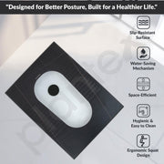 Plantex Indian Toilet Pan/Orrisa Pan for Bathroom/Household Squatting Pan/Sintered Stone Base Ceramic Sanitaryware Toilet - (WC-02)