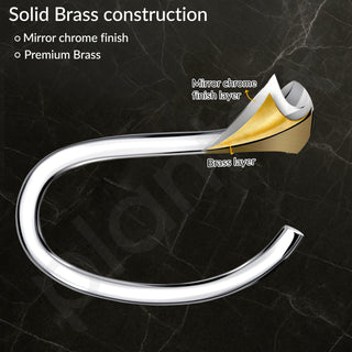 Plantex Smero Pure Brass Napkin Hanger/Towel Hanger for Wash Basin/Towel Ring for Kitchen/Bathroom Accessories - Craft(Chrome)