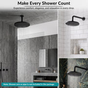 Plantex ABS Round Head Shower/10 Inch Overhead Rain Shower for Bathroom/Shower for Home/Hotel/Adjustable Shower Head for Bathroom - Pack of 1 (Black, D609)