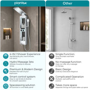 Plantex Shower Panel for Bathroom with Hand Shower/Body Massage Jets/Showerhead/304 Grade Stainless Steel Showers System with Hot & Cold Mixer (KM-8103-Chrome)
