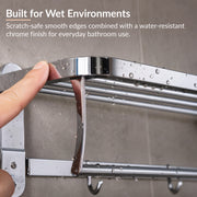 Plantex 304 Grade Stainless Steel Towel Rack in Bathroom/Towel Holder/Bathroom Accessories (24 Inch) Chrome