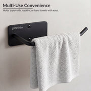 Plantex Stainless Steel Toilet Paper Roll Holder/Wall Mounted Toilet Holder Roll Holder for Bathroom/Kitchen/Bathroom Accessories - Wall Mount (Black)
