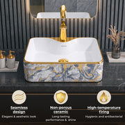 Plantex Ceramic TableTop Wash Basin/Countertop Basin for Bathroom/Small Washbasin/Bathroom Sink (19 x 15 x 5.5 Inch)