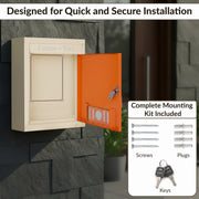 Plantex Letter Box/GI Steel Complaint Box/Suggestion Box/Donation Box with Key Lock/Letter Box for Home/Office/Hotel Gate/Post Box (Orange & Ivory) - Wall Mount A4 Size