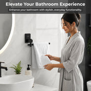 Plantex 304 Grade Stainless Steel Napkin Holder for Wash Basin/Hand Towel Holder for Bathroom/Towel Ring/Bathroom Accessories - Darcy (Black)
