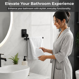 Plantex 304 Grade Stainless Steel Napkin Holder for Wash Basin/Hand Towel Holder for Bathroom/Towel Ring/Bathroom Accessories - Darcy (Black)