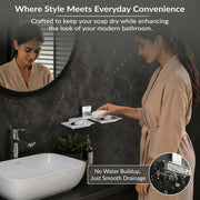 Plantex 304 Grade Stainless Steel Rectangular Double Soap Holder for Bathroom/Wall Mounted Soap DishBathroom Accessories Crystal (Chrome)
