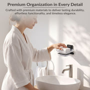 Plantex 304 Grade Stainless Steel Glass Soap Dish/Soap Stand/Wall Mounted Soap Holder/Bathroom Accessories - Crystal (Black)