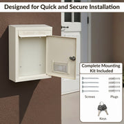 Plantex Letter Box/GI Steel Mail Box/Donation Box with Lock and Keys/Letter Box for Home Gate/Suggestion Box for Office/School/Complaint Box/ (Ivory) - Wall Mount