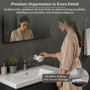Plantex 304 Grade Stainless Steel Soap Dish/Glass Soap Holder/Soap Storage for Bathroom/Bathroom Accessories - Crystal (Chrome)
