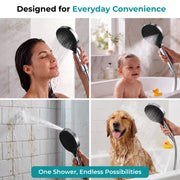 Plantex ABS Hand Shower for Bathroom/3 Mode Multifunctional Shower/Rectangle Hand Shower Without Hose Pipe for Home/Hotel - (Chrome, H-XM95)