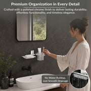 Plantex 304 Grade Stainless Steel 2 in 1 Soap Dish with Tumbler Holder/Soap Holder/Toothbrush Holder/Bathroom Accessories - Crystal (Chrome)