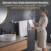 Plantex Stainless Steel Heavy and Sturdy Dual Towel Rod for Bathroom/Towel Hanger/Towel Holder/Bathroom Accessories (24-inch) Chrome Finish