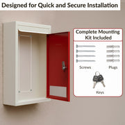 Plantex All in 1 Multipurpose Big Size Letter/Complaint/Suggestion/Donation Box with Lock - Table Top or Wall Mount (Red & Ivory)