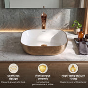 Plantex Ceramic Table Top Wash Basin/Basin for Bathroom/Washbasin/Bathroom Sink - Indo European Collection (19.7 x 15 x 5.5 Inch)
