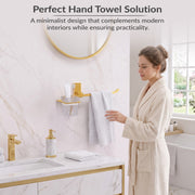 Plantex 304 Grade Stainless Steel Glass Tumbler Holder with Napkin Ring/Toothbrush Holder/Towel Holder for Bathroom/Bathroom Accessories - Pack of 1 (Crystal, PVD Gold)