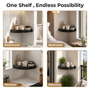 Plantex Stainless Steel Corner Shelf for Bathroom Wall/Bathroom Corner Shelves/Bathroom Shelf Rack/Side Corner Shelf/Kitchen Organizer/Bathroom Corner Rack- (9x9 inches, Black)