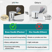Plantex Pure Brass Pillar Cock Tap for Basin with Teflon Tape/Single Lever Basin Tap/Tabletop Wash Basin Tap/Faucet for Wash Basin (Dol-2301, Chrome)