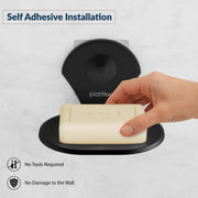 Plantex Royal Self Adhesive Stainless Steel Soap Holder for Bathroom/Soap Dish/Soap Stand/Bathroom Accessories - (Black)