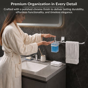 Plantex 304 Grade Stainless Steel Liquid Soap Dispenser/Shampoo Dispenser/Napkin Ring/Towel Holder for Bathroom/Bathroom Accessories - Crystal (1420-Chrome)