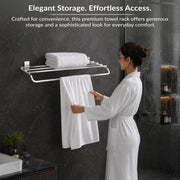 Plantex 304 Grade Stainless Steel Towel Rack/Holder/Towel Hanger for Bathroom/Bathroom Accessories, Crystal (Chrome - 24 inch)