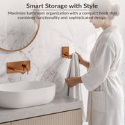 Plantex 304 Grade Stainless Steel Robe Hook/Wall Hanging Hooks/Cloth-Towel Hanger/Robe Hooks for Bathroom - Crystal (PVD Rose Gold)