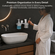 Plantex 304 Grade Stainless Steel Liquid Soap Dispenser/Tumbler Holder/Toothbrush Holder/Bathroom Accessories (Crystal - Chrome)