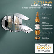 Plantex Pure Brass 2 in 1 Tap for Washing Machine with Water Saving Aerator/2-Way Bib Cock for Bathroom with Wall Flange & Teflon Tape (Celesiya-1245)