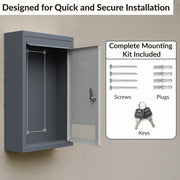 Plantex All in one Multipurpose with Big Size Letter Box for Home/Post Box/Suggestion Box/Complaint Box/Donation Box with Lock Table Top or Wall Mount - (Grey)