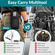 Plantex Stainless Steel Multitool Pliers with Screwdriver Bit Set & Sheath/Heavy Duty EDC Pocket Hand Tool for Outdoor & DIY Home (Black, MQ039DG)