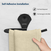 Plantex Royal Self Adhesive Stainless Steel Napkin Ring/Towel Ring/Napkin Holder/Bathroom Accessories (Black, Powder Coated)