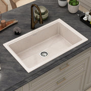 Plantex Quartz Acrylic Kitchen Sink with 10 Years Warranty by Plantex/Undermount Sink for Kitchen/Granite Single Bowl Kitchen Sinks with Coupling (Ultra Brun 32x20 Inches)