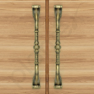 Plantex 14 Inch Main Door Handle/Aluminium Door Handle/Pull-Push Handle (Pack of 2, Brass Antique)