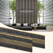 Plantex Louvers Panel for Wall/8 Feet Wall Panels/3D Charcoal Panel for Interior Walls DÃ©cor - Pack of 3 Covers - 24 Sq. Ft, Size-1 Feet x 8 Feet (YD-1207)